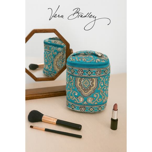 Vera Bradley Handbags - Vera Bradley Aqua Paisley Makeup Bag
